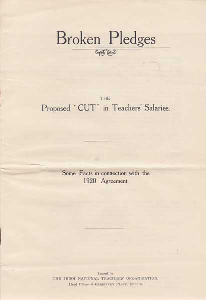 1920-40. Nora Ashe, sister of Thomas Ashe, Collection with 1920 Irish National Teachers Organisation booklet on proposed cuts in salaries, music books and other ephemera" at Whyte's Auctions