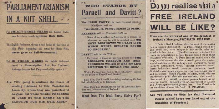 1918 Election. Anti Irish Parliamentary Party Handbills at Whyte's Auctions