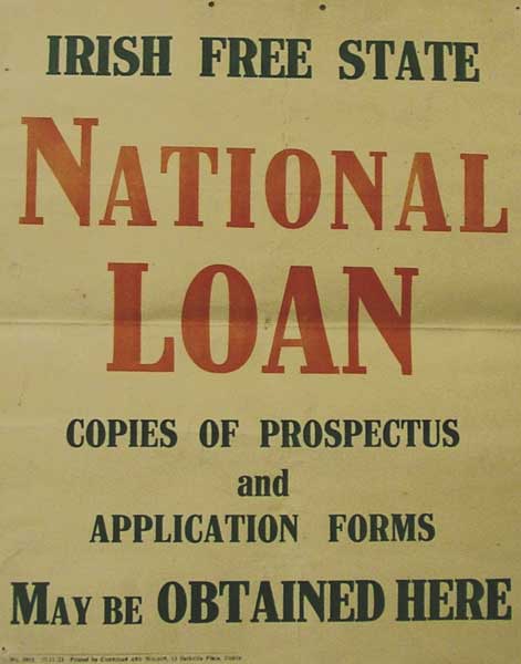 1923 (27 November) Irish Free State National Loan poster at Whyte's Auctions