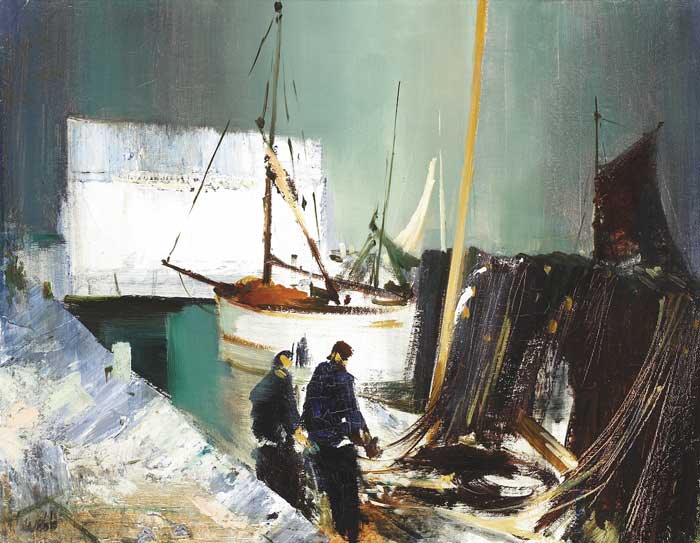 MENDING THE NETS by Kenneth Webb RWA FRSA RUA (b.1927) at Whyte's Auctions