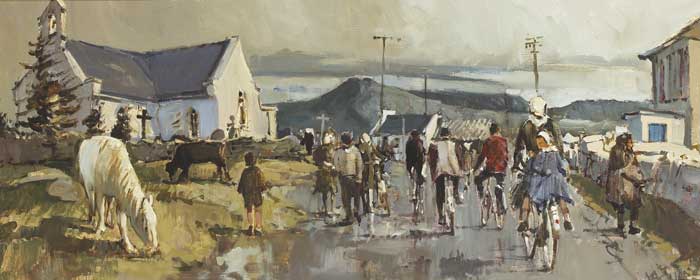 INTO MASS, ROUNDSTONE, CONNEMARA, 1972 by Cecil Maguire RHA RUA (1930-2020) at Whyte's Auctions