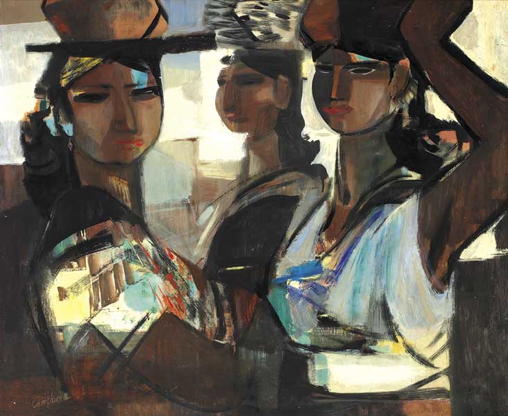WOMEN AT THE WELL by George Campbell RHA (1917-1979) RHA (1917-1979) at Whyte's Auctions