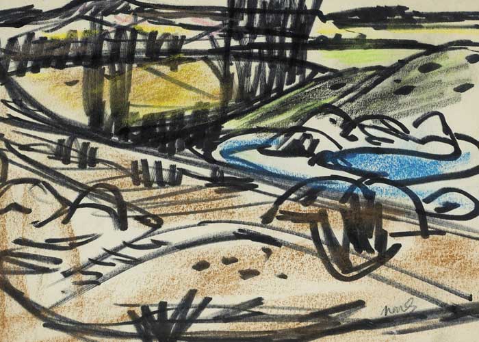LANDSCAPE SKETCH by Norah McGuinness HRHA (1901-1980) at Whyte's Auctions
