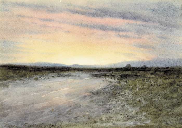 EVENING SUNSET OVER THE BOG, 1908 by William Percy French (1854-1920) at Whyte's Auctions