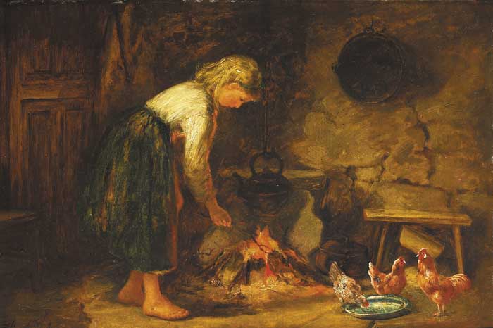 FEEDING THE CHICKENS by Erskine Nicol ARA RSA (1825-1904) at Whyte's Auctions