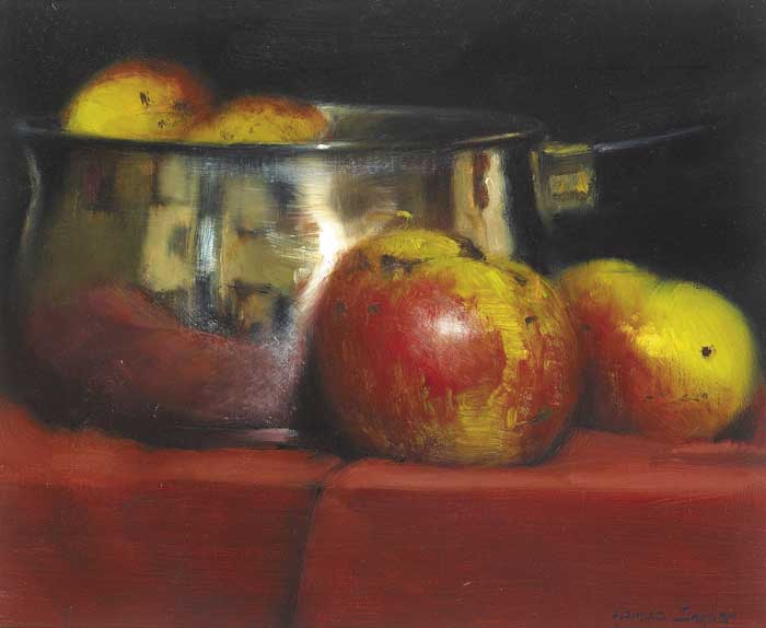 SAUCEPAN AND COOKING APPLES, 2001 by James English sold for �800 at Whyte's Auctions