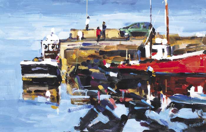 ROUNDSTONE HARBOUR by Michael Hanrahan (b.1951) at Whyte's Auctions