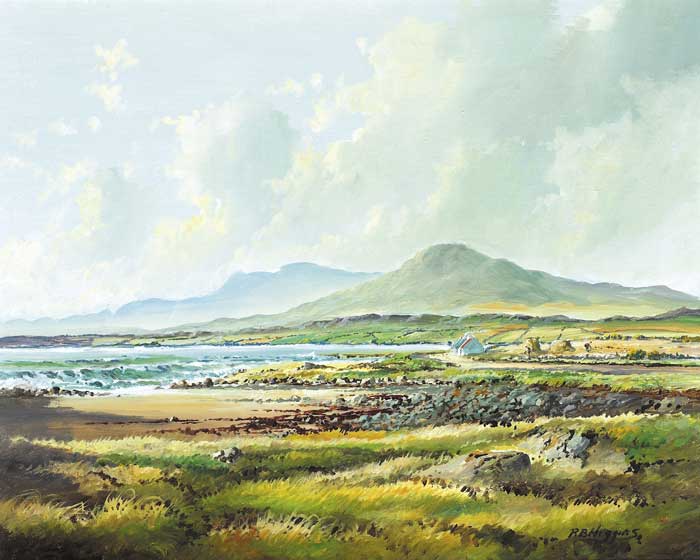CONNEMARA LANDSCAPE WITH COTTAGE by Robert Bertie Higgins (b.1943) at Whyte's Auctions