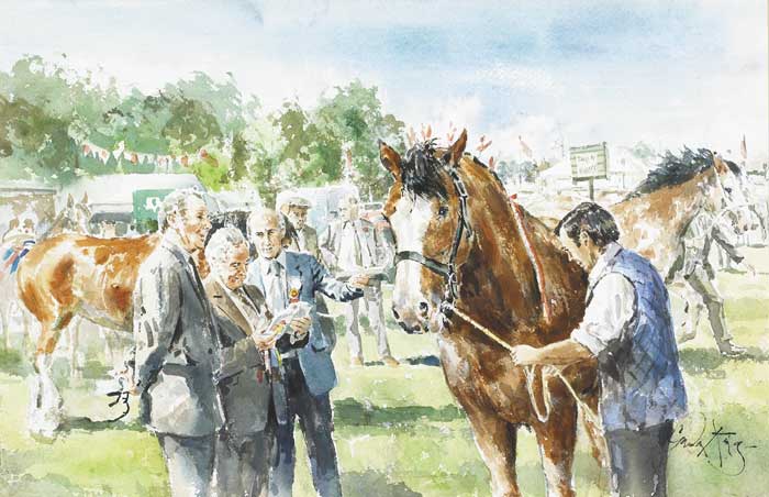 THE JUDGING, BALLYMENA SHOW DAY, 1991 by Gordon King (b.1939) at Whyte's Auctions
