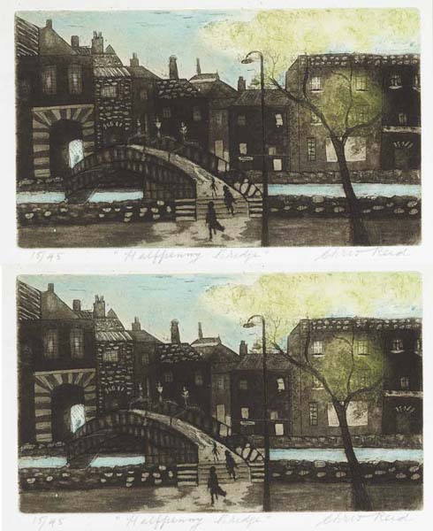 HUBAND BRIDGE and HA'PENNY BRIDGE, 1976 (A PAIR) by Chris Reid (1918-2006) at Whyte's Auctions