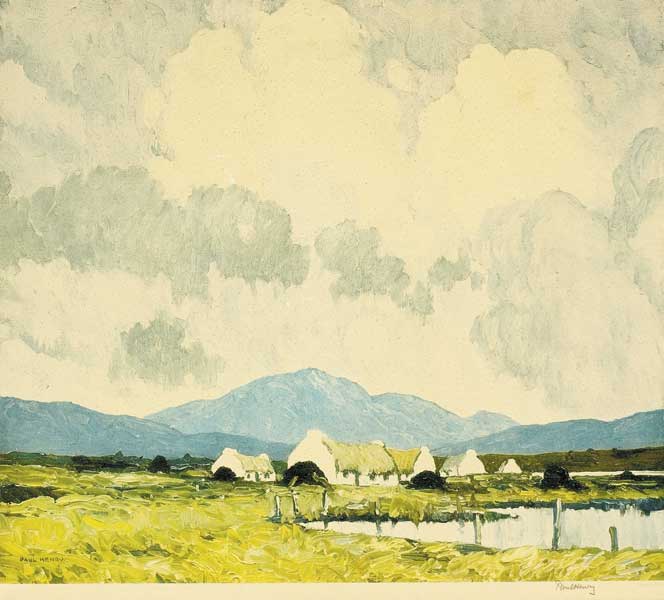 COTTAGES BY A BOGLAKE by Paul Henry RHA (1876-1958) at Whyte's Auctions