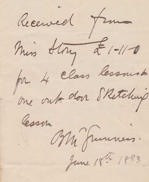 IRISH WATERCOLOUR PAINTER - A RECEIPT, DATED 1893 by William Bingham McGuinness sold for �60 at Whyte's Auctions