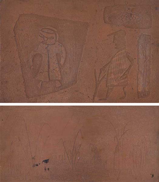 MAN, WOMAN & BIRD and WATER AND REEDS (A PAIR) by Anne Yeats (1919-2001) at Whyte's Auctions