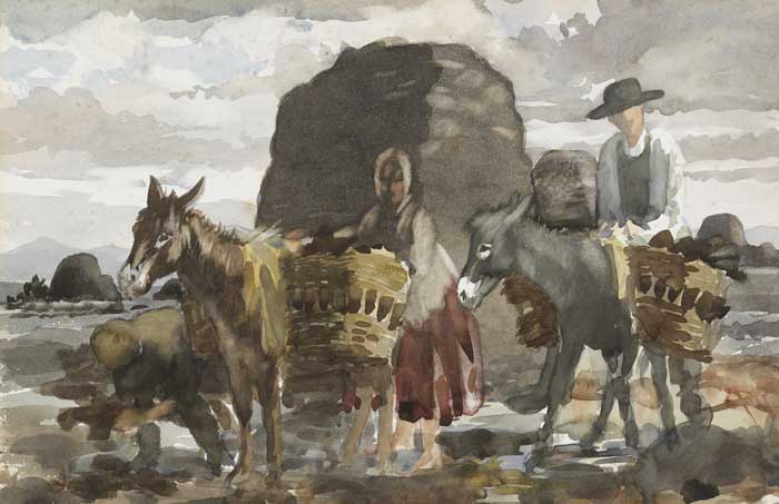 THE SEAWEED COLLECTORS IN THE WEST OF IRELAND by Somhairle MacCana ARCA (1901-1975) ARCA (1901-1975) at Whyte's Auctions