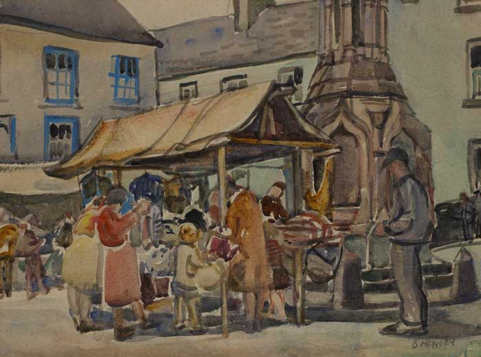 MARKET SCENE by Olive Henry sold for �600 at Whyte's Auctions