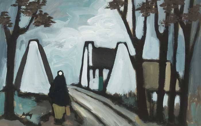 VILLAGE AND SHAWLIE by Markey Robinson (1918-1999) (1918-1999) at Whyte's Auctions