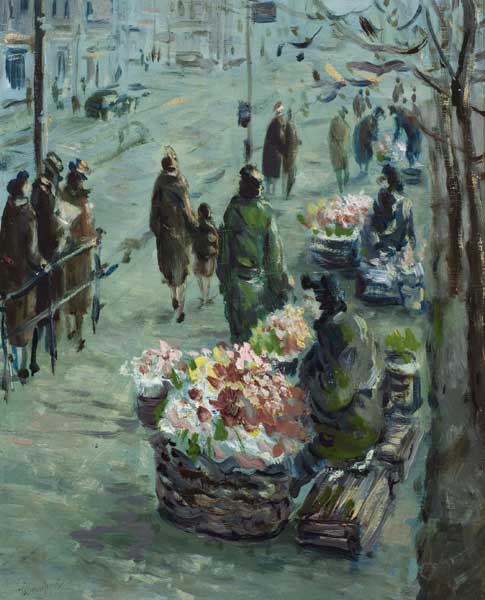 DUBLIN FLOWER SELLERS by George Campbell RHA (1917-1979) at Whyte's Auctions