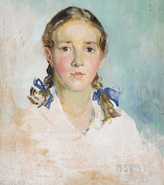 PORTRAIT OF MARY ST. CLAIR SWANZY TULLO, SEPTEMBER, 1933 by Mary Swanzy HRHA (1882-1978) at Whyte's Auctions