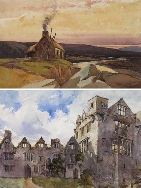 DONEGAL CASTLE and LANDSCAPE WITH COTTAGE, c.1850s (A PAIR) at Whyte's Auctions