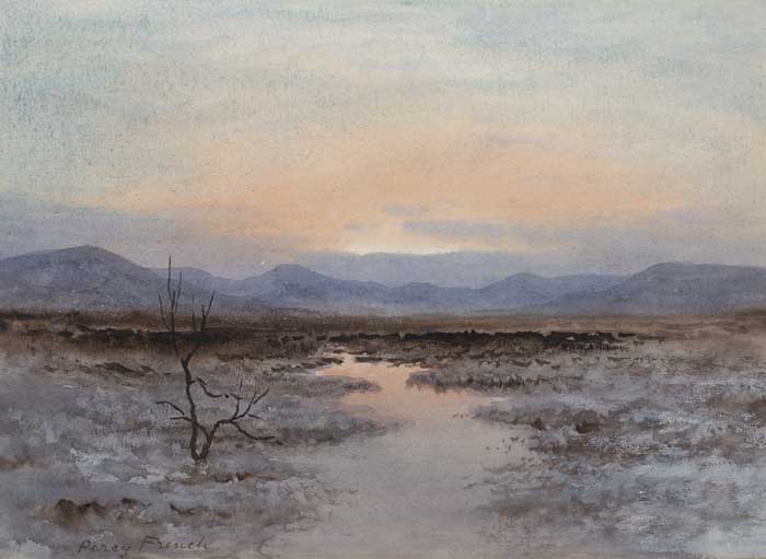 TREE IN BOGLAND AT SUNSET by William Percy French (1854-1920) at Whyte's Auctions