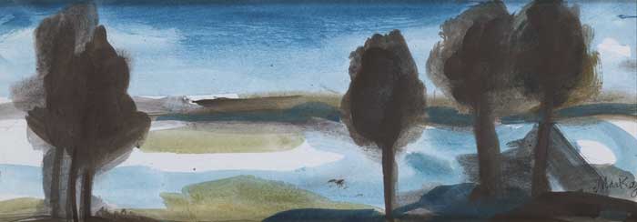 COASTAL LANDSCAPE WITH TREES by Markey Robinson (1918-1999) at Whyte's Auctions