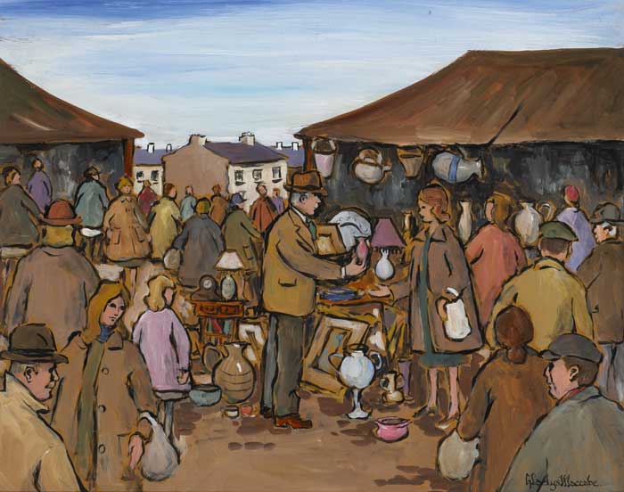 AT THE ANTIQUE MARKET by Gladys Maccabe MBE HRUA ROI FRSA (1918-2018) at Whyte's Auctions