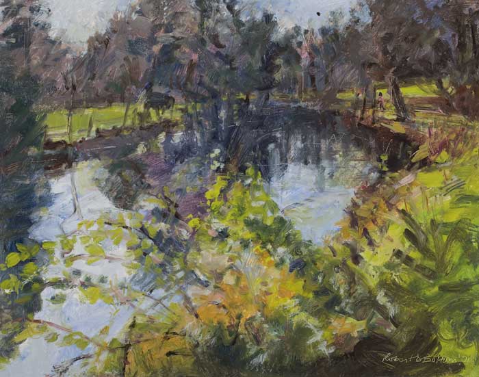 A WALK BY THE RIVER, 2001 by Robert Bottom RUA (b.1944) at Whyte's Auctions