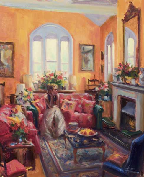 GIRL BY THE FIRESIDE by Norman Teeling sold for �1,000 at Whyte's Auctions
