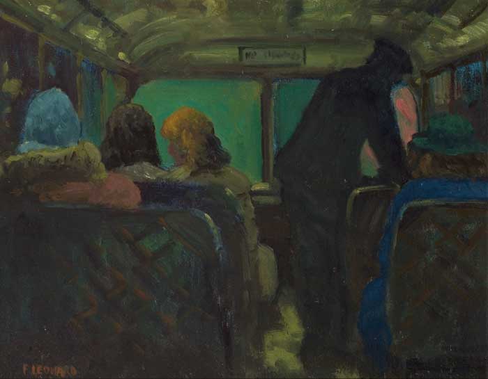 BUS TO DOLLYMOUNT, 10PM FOGGY NIGHT, 1950 by Patrick Leonard HRHA (1918-2005) at Whyte's Auctions