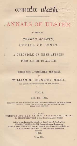 ANNA ULADH ANNALS oF ULSTER (THREE VOLUMES) at Whyte's Auctions