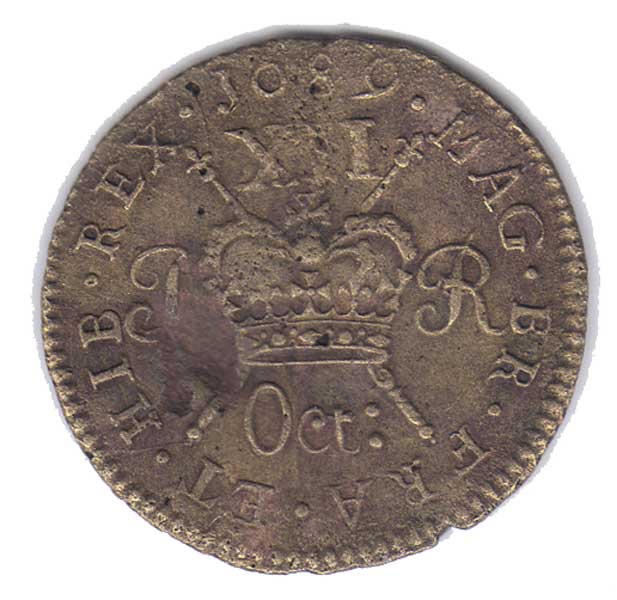1689 King James II Gunmoney sixpence and shilling and a range of later coins. at Whyte's Auctions