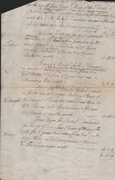 1778-1786 manuscripts relating to the collection of tithes at Whyte's Auctions