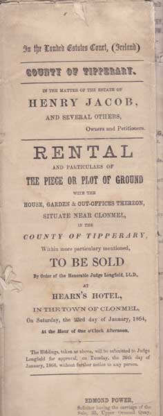 1871. Auction of Rental-Lands in Clare, Limerick and Tipperary at Whyte's Auctions