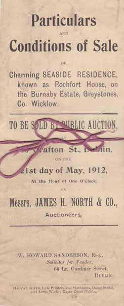 1899-1912. Co. Wicklow: Rochfort House, Burnaby Estate, Greystones at Whyte's Auctions
