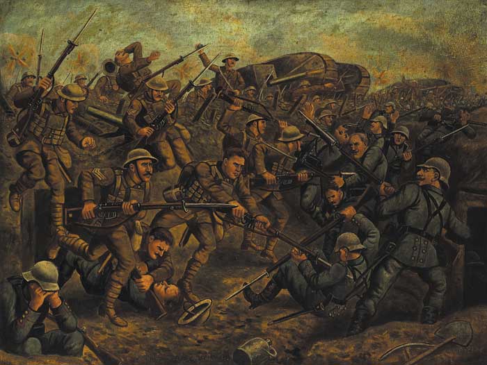 THIEPVAL RIDGE SEPTEMBER 15th 1916 (ROYAL DUBLIN FUSILIERS CHARGE) by W. G. Rogers  at Whyte's Auctions