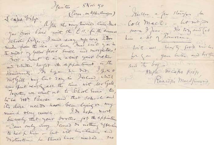 Roger Casement handwritten letter to Father Murphy at Whyte's Auctions