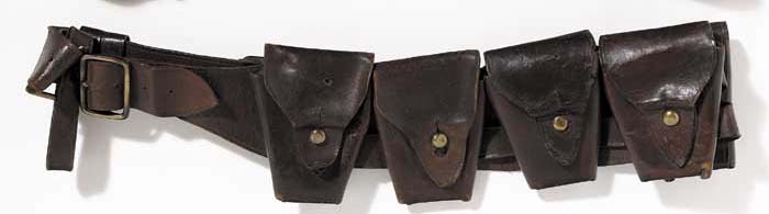 1916-21 leather bandolier and Sam Brown belt at Whyte's Auctions
