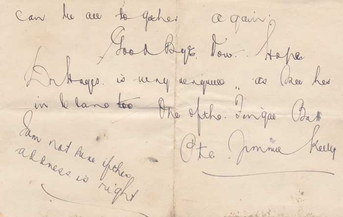 1917 (12 May and 6 July) two interesting letters to Thomas Ashe at Whyte's Auctions