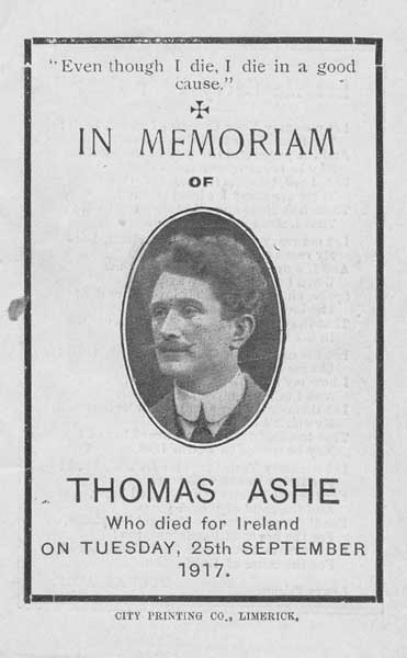 1917 Thomas Ashe in Memoriam card and other items at Whyte's Auctions