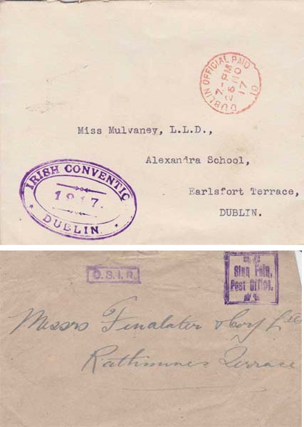 1918 Sinn Fin Post Office rare frank on envelope delivered to Rathmines at Whyte's Auctions