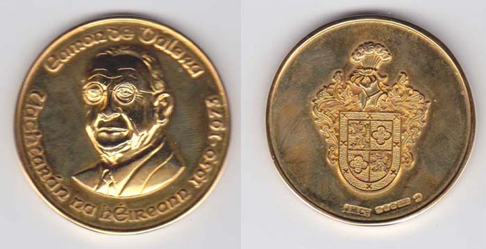 1973 Eamon de Valera commemorative gold medal at Whyte's Auctions