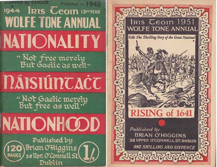 1944-52 Wolfe Tone Annuals, including "Stopped by Censor", published by Brian O'Higgins at Whyte's Auctions