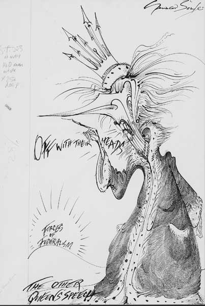 OFF WITH THEIR HEADS by Gerald Scarfe (b.1936) at Whyte's Auctions