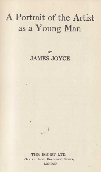Portrait of The Artist as A Young Man by James Joyce (1882-1941) at Whyte's Auctions
