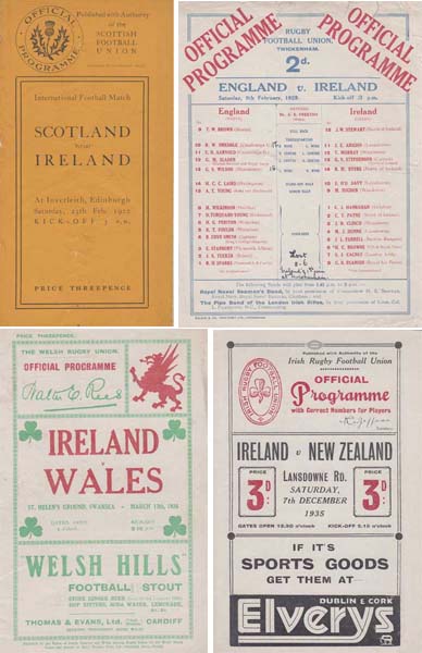1922-1982. An important collection of Irish Rugby Union programmes at Whyte's Auctions