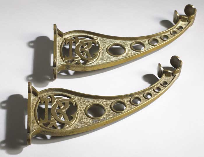 Circa 1900 Donegal County Railway brass brackets at Whyte's Auctions