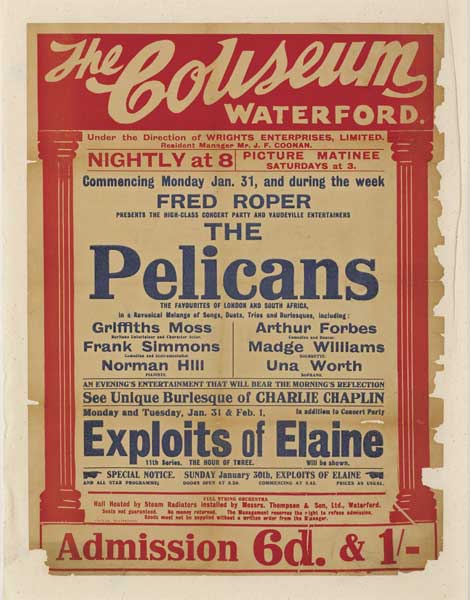 Circa 1920s. Coliseum Theatre Waterford, original poster at Whyte's Auctions