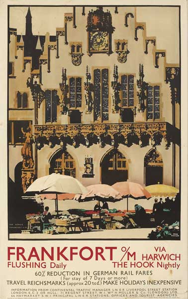 1935 London & North Eastern Railway "Frankfort" poster by Fred Taylor at Whyte's Auctions