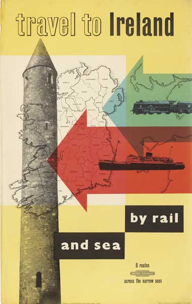 1952 British Railways "Travel to Ireland by Rail and Sea" poster at Whyte's Auctions
