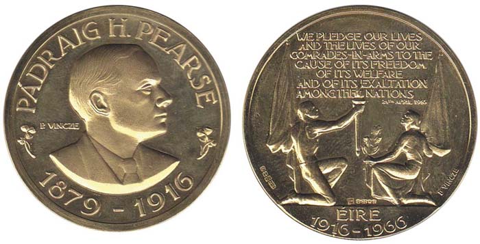 1966 Padraig Pearse and 1916 Rising Commemorative Medals in Gold at Whyte's Auctions
